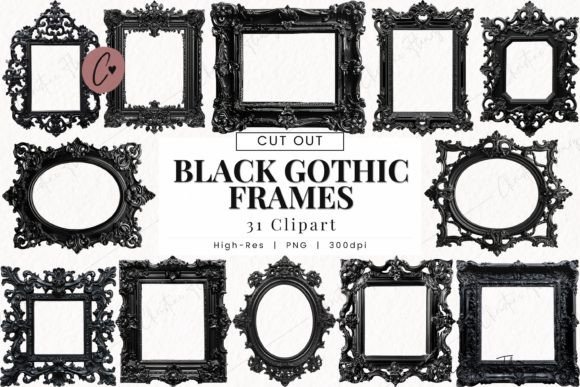 Download Black Gothic Frames Clipart, Goth PNG - Clipart Collection