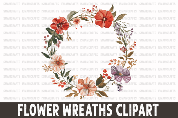 Download Hand-Painted Flower Wreaths Clipart PNG - Clipart Collection