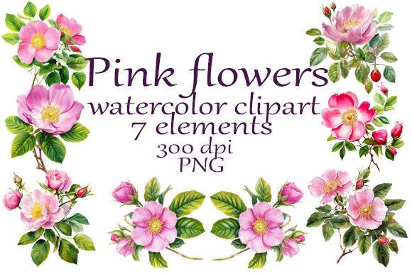 Download Roses Pink Watercolor Clipart PNG - Clipart Collection