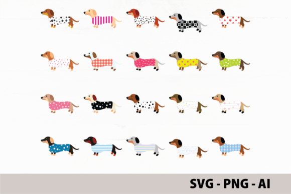 Download Dachshunds Clipart, Colorful Weiner Dogs - Clipart Collection