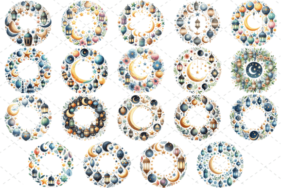 Download EidAura Watercolor Wreath Clipart Bundle - Clipart Collection