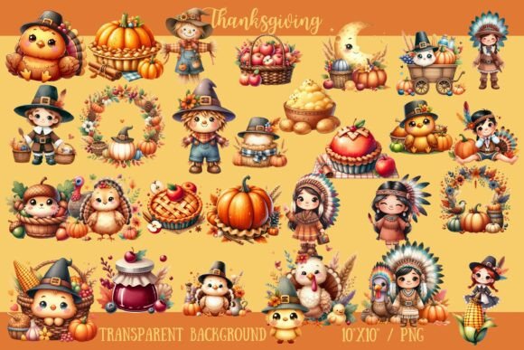 Download Adorable Thanksgiving Clipart Bundle - Clipart Collection
