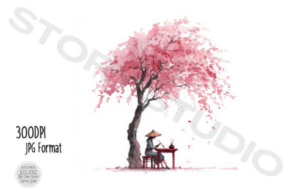 Download Sakura Tree Cafe Clipart Set - Clipart Collection