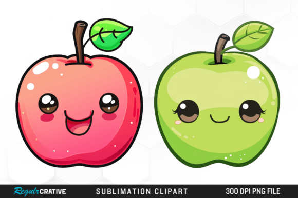 Download Watercolor Cute Apple Clipart PNG Design - Clipart Collection