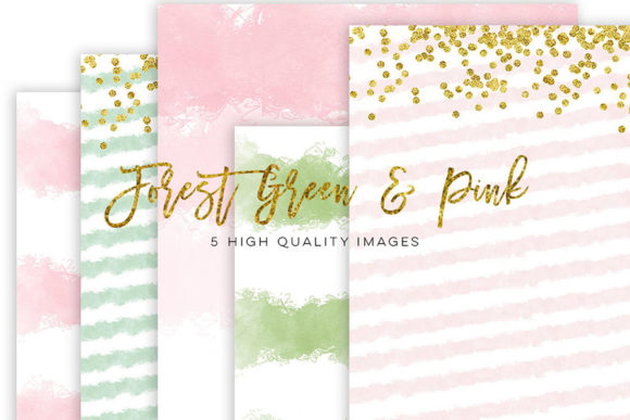 Download Forest Green and Pink Watercolor Clipart - Clipart Collection