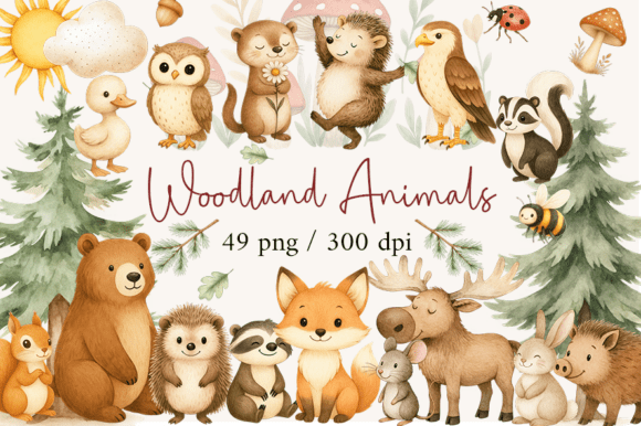 Download Woodland Animals Clipart, Baby Nursery, - Clipart Collection