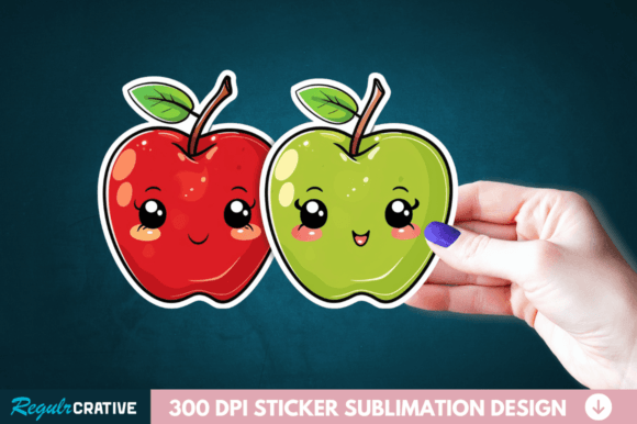 Download Cute Apple Couple Sticker PNG Clipart - Clipart Collection
