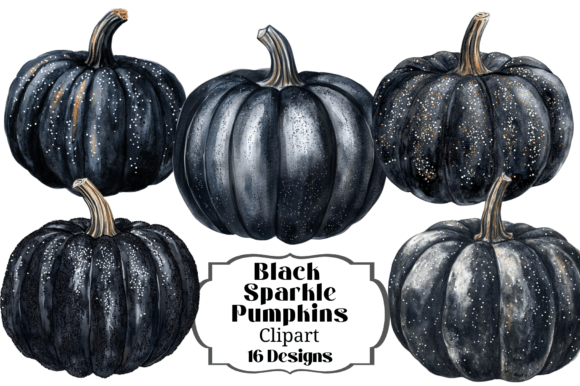 Download 16 Black Glitter Sparkle Pumpkin Clipart - Clipart Collection