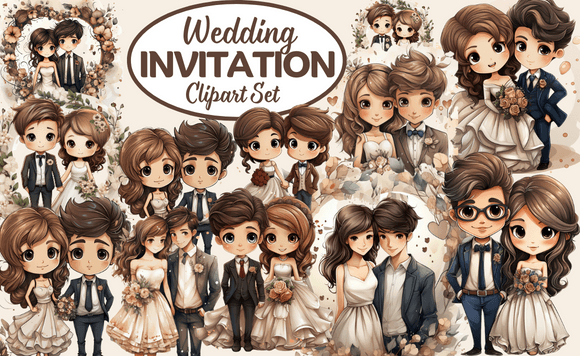 Download Wedding Invitation Clipart Set - Clipart Collection