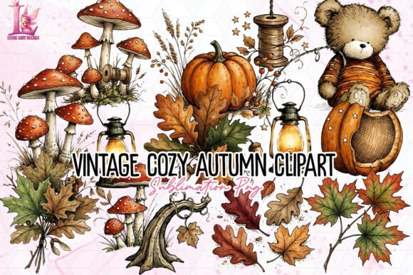 Download Vintage Cozy Autumn Clipart PNG - Clipart Collection