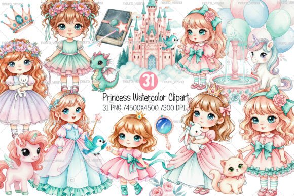 Download Princess Watercolor Clipart - Clipart Collection
