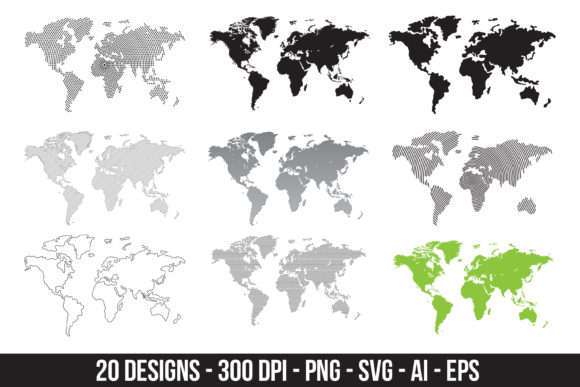 Download World Map Clipart Set - Clipart Collection