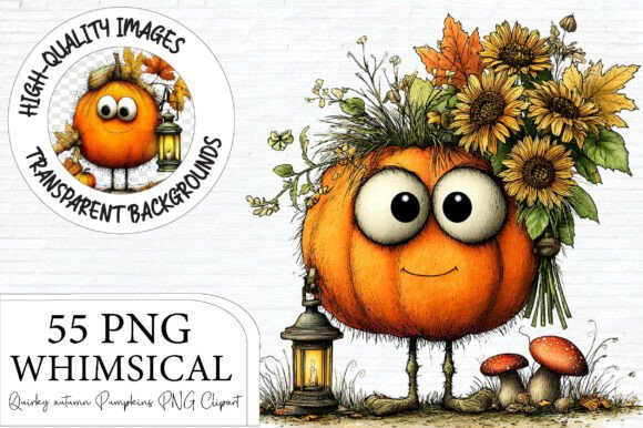 Download Quirky Autumn Pumpkins PNG Clipart - Clipart Collection