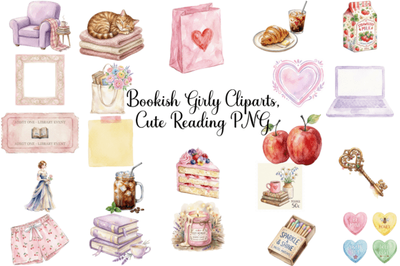 Download Bookish Girly Cliparts, Cute Reading PNG - Clipart Collection
