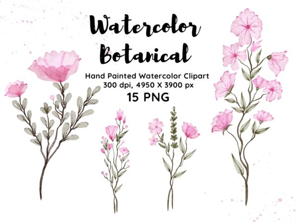 Download Watercolor Botanical Clipart PNG - Clipart Collection