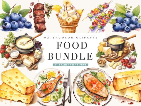 Download Watercolor Food Bundle Clipart Bundle - Clipart Collection