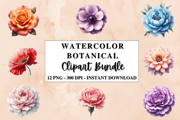 Download Watercolor Botanical Clipart Bundle - Clipart Collection