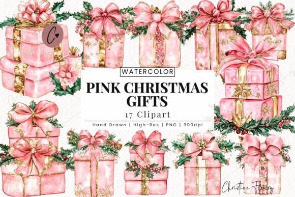 Download Pink Christmas Gifts Clipart - Clipart Collection
