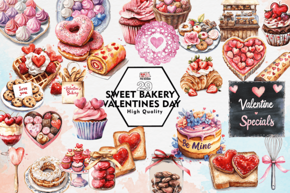 Download Sweet Bakery Valentines Day Clipart PNG - Clipart Collection