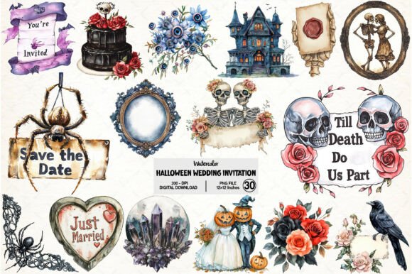 Download Halloween Wedding Invitation Clipart - Clipart Collection