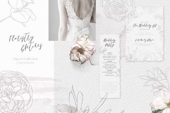 Download Wedding Floral Clipart, Floristry Sketch - Clipart Collection