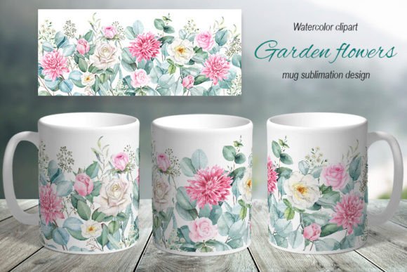 Download Mug Sublimation Design. Garden Flowers - Sublimation design Collection