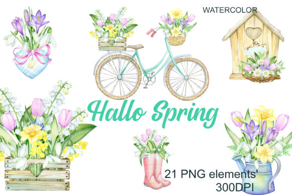 Download Watercolor Spring Floral Clipart. Easter - Clipart Collection