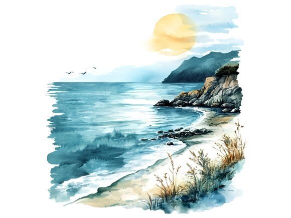 Download 10 Seaside Nature Landscape Clipart Set - Clipart Collection