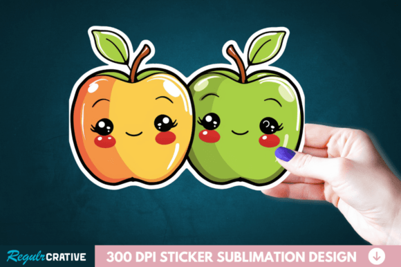 Download Cute Apple Couple Sticker PNG Clipart - Clipart Collection