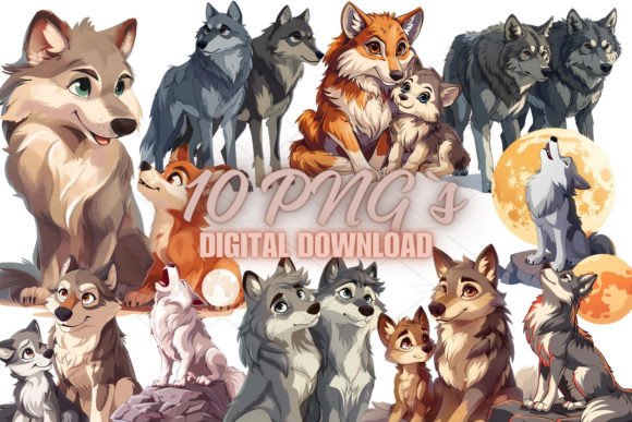 Download Cute Wolf Clipart, PNG 5S-51 - Clipart Collection