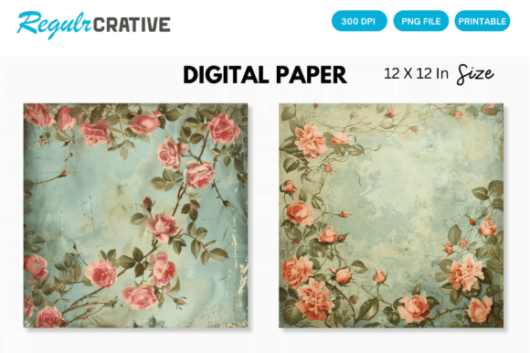 Download Shabby Chic Vintage Birds Digital Paper - Premium Resources