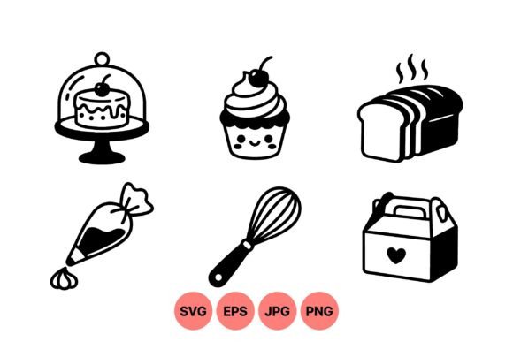 Download Cute Bakery Dessert Clipart Set - Clipart Collection