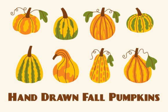 Download Hand Drawn Fall Pumpkins PNG Clipart - Clipart Collection