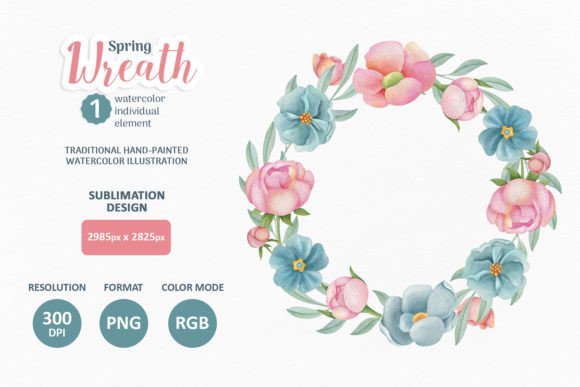 Download Watercolor Flower Wreath PNG Clipart - Clipart Collection