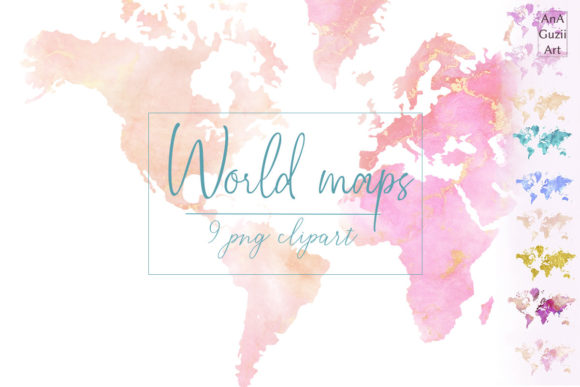 Download Watercolor World Map Clipart - Clipart Collection