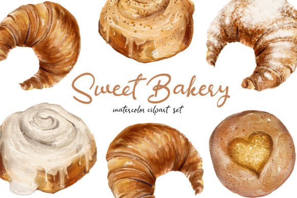 Download Hand-drawn Sweet Bakery Clipart Set - Clipart Collection