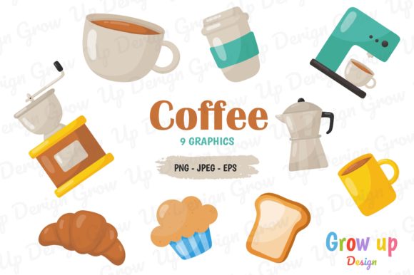 Download Coffee Shop and Dessert Clipart Set. - Clipart Collection