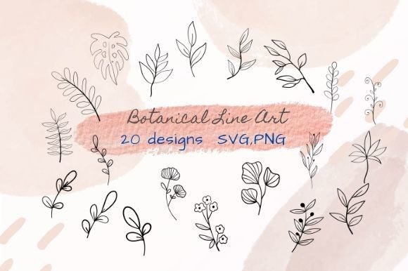 Download Botanical Line Art Clipart - Clipart Collection