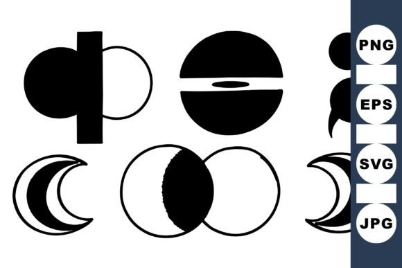 Download Minimalist Moon Phase Clipart Set - Clipart Collection