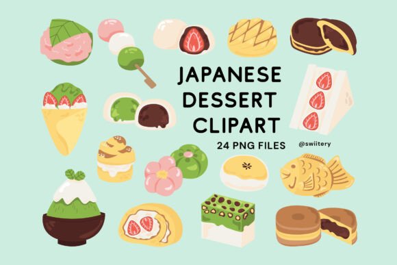 Download Japanese Dessert Clipart Set - Clipart Collection