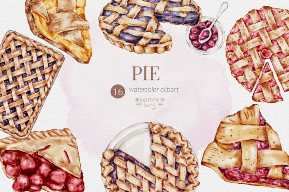 Download Pie Watercolor Clipart, Bakery Clipart - Clipart Collection