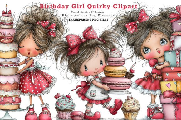 Download Birthday Girl Quirky Clipart - Clipart Collection