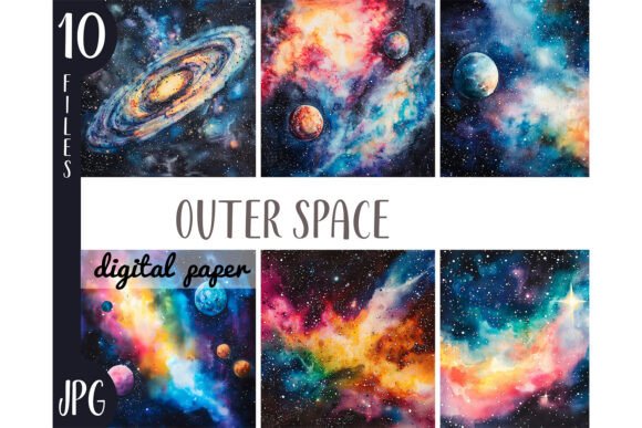 Download Watercolor Space Clipart - Cosmic JPG - Clipart Collection
