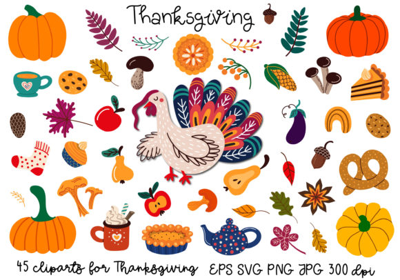 Download Thanksgiving Clipart Bundle - Clipart Collection