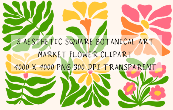 Download 9 Aesthetic Square Botanical Art Clipart - Clipart Collection