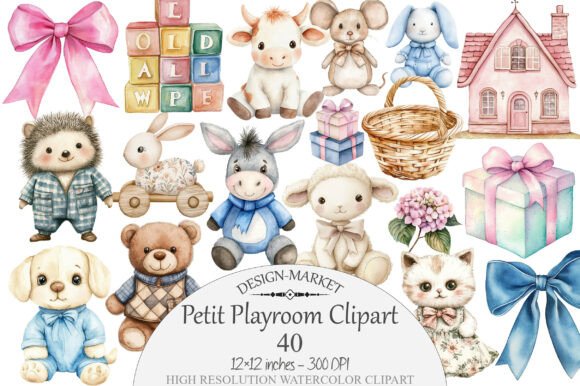 Download Watercolor Petit Playroom Clipart - Clipart Collection