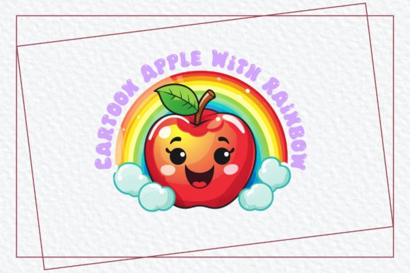 Download Cute Apple Rainbow Clipart PNG - Clipart Collection